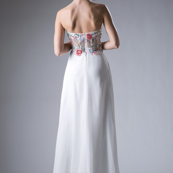 Floral Sweetheart Neckline Long Prom Dress CDHW12 - Picture 2 of 3